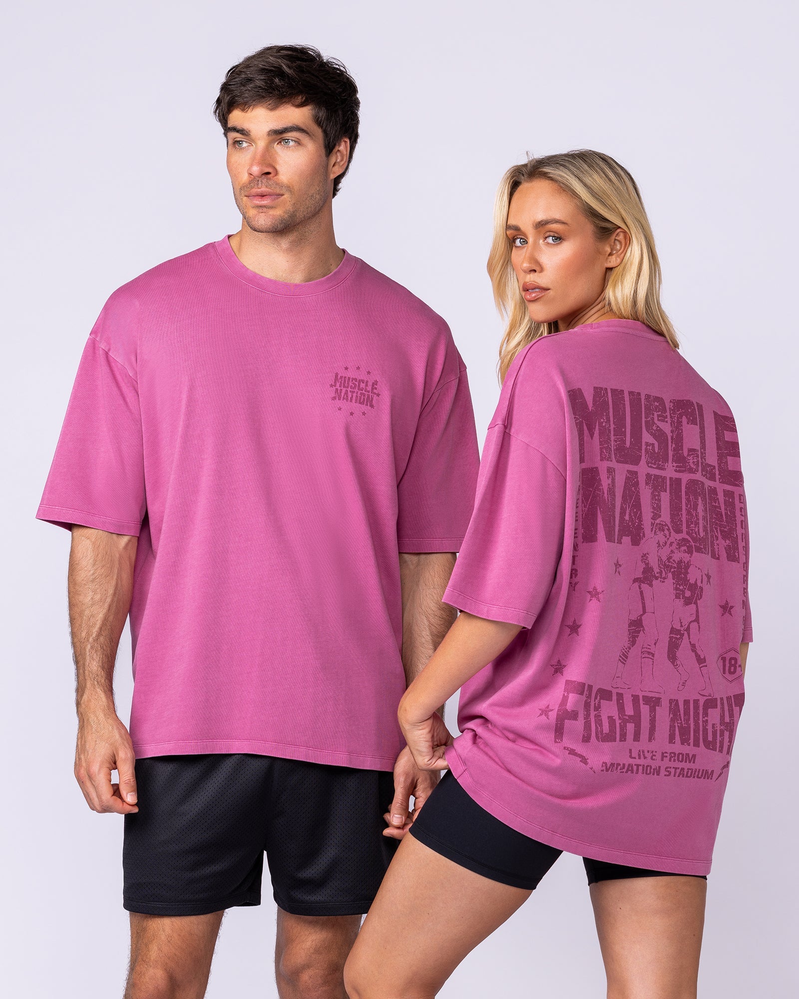 Ringside Oversized Vintage Tee - Washed Wild Rose-T-Shirts-XS-112571WWDRS-XS-MNAPPRL47539-7-Muscle Nation