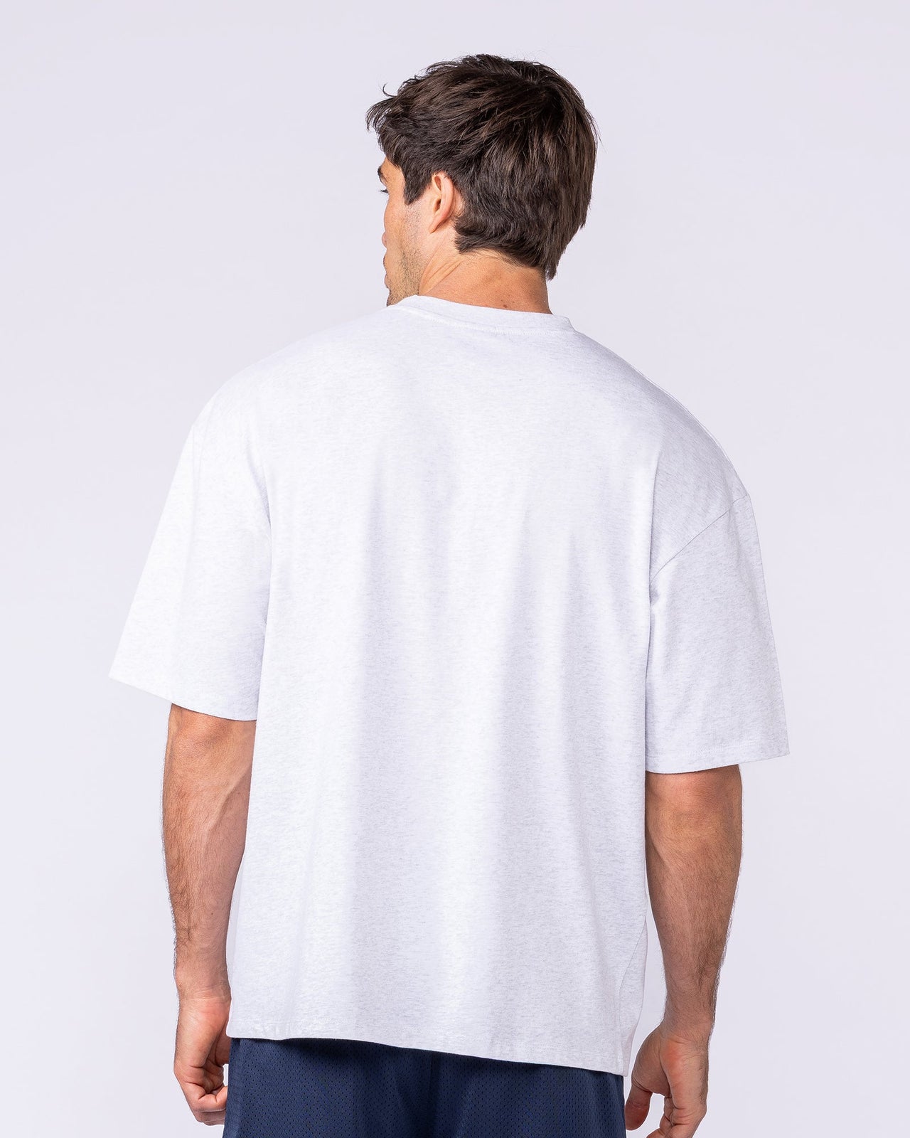 Mens Running Club Oversized Tee - Snow Grey Marl-T-Shirts-XS-1125181SNGRYMR-XS-MNAPPRL47547-5-Muscle Nation