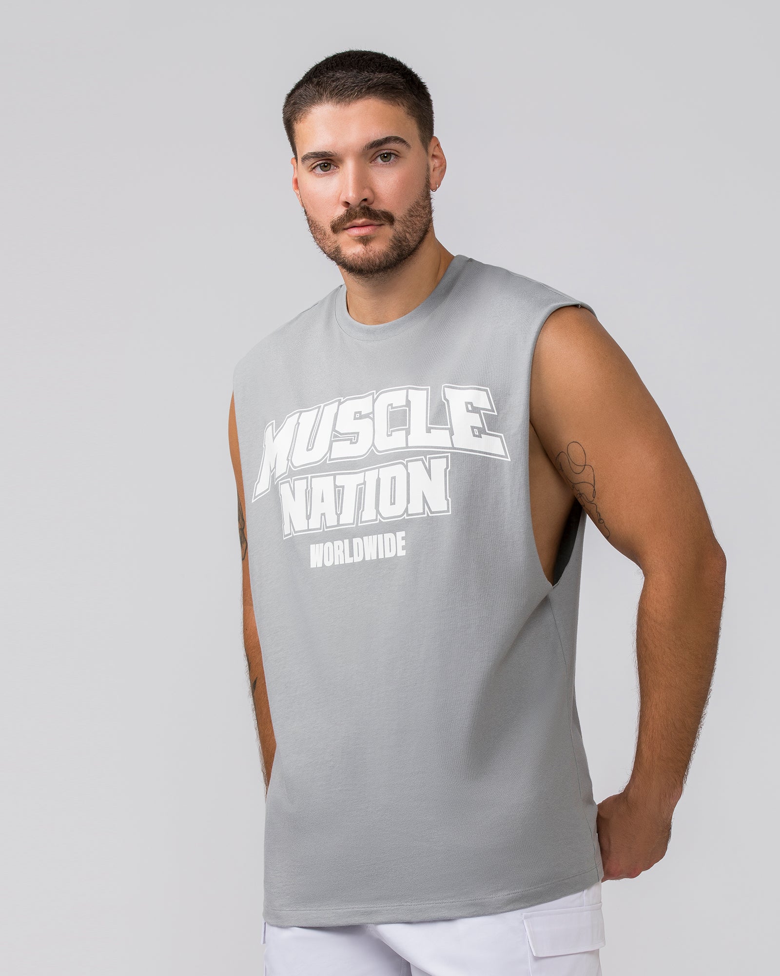 Lifting Muscle Tank - Jet Grey-Singlets & Tanks-S-022439JETGRY-S-MNAPPRL30804-3-Muscle Nation