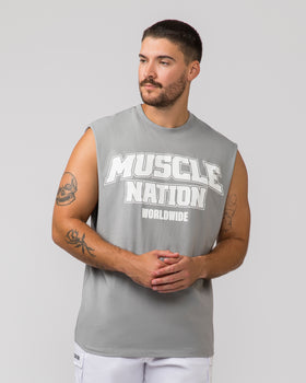 Lifting Muscle Tank - Jet Grey-Singlets & Tanks-S-022439JETGRY-S-MNAPPRL30804-1-Muscle Nation