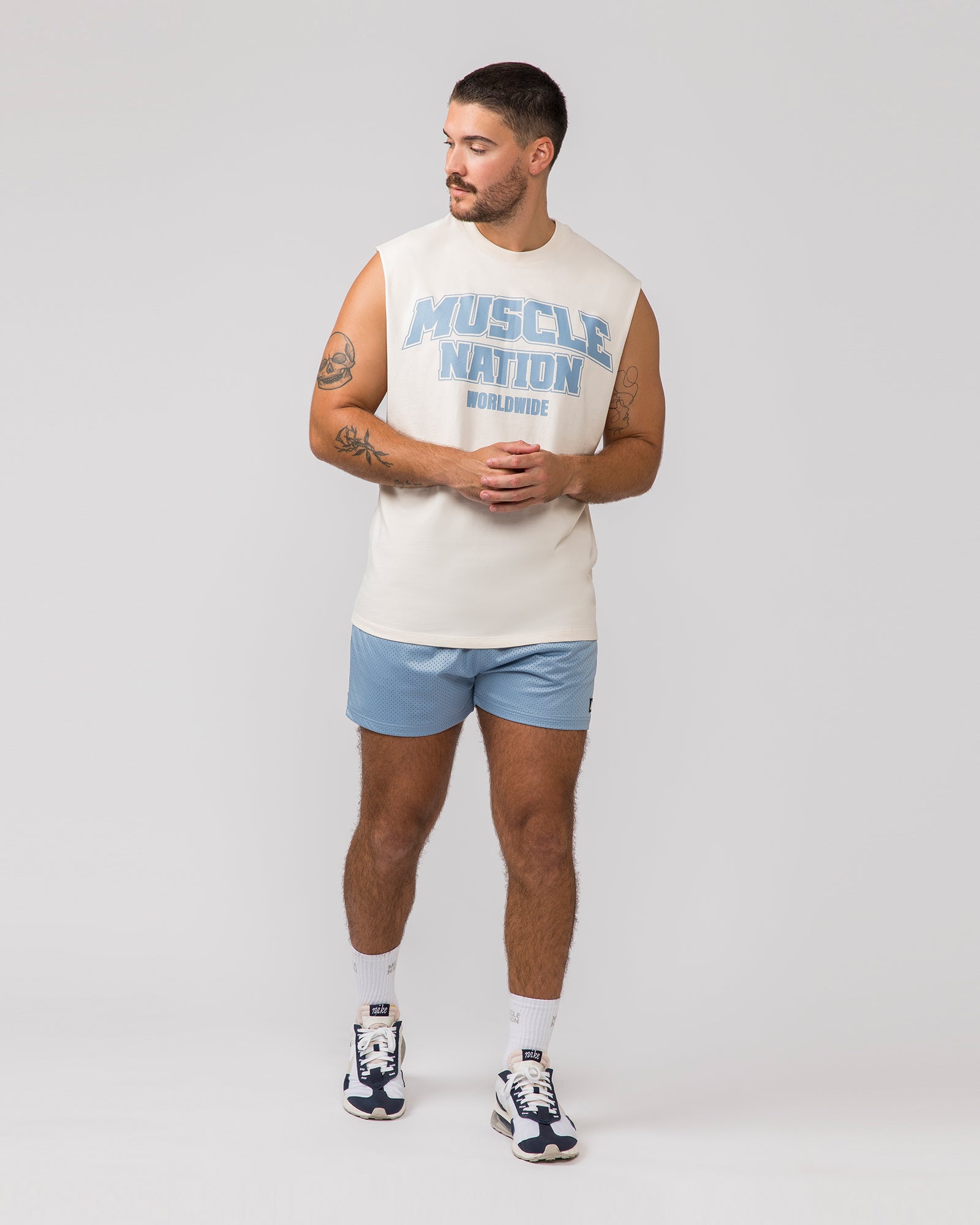 Lifting Muscle Tank - Travertine-Singlets & Tanks-S-022439TRAV-S-MNAPPRL30811-5-Muscle Nation
