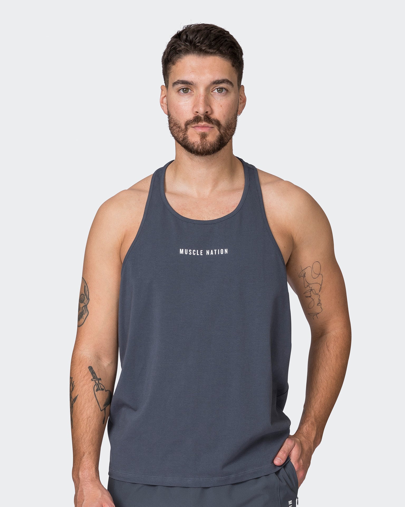 Infinite Y Back Singlet - Thunder-Singlets & Tanks-S-072301THNDR-S-MNAPPRL25380-2-Muscle Nation