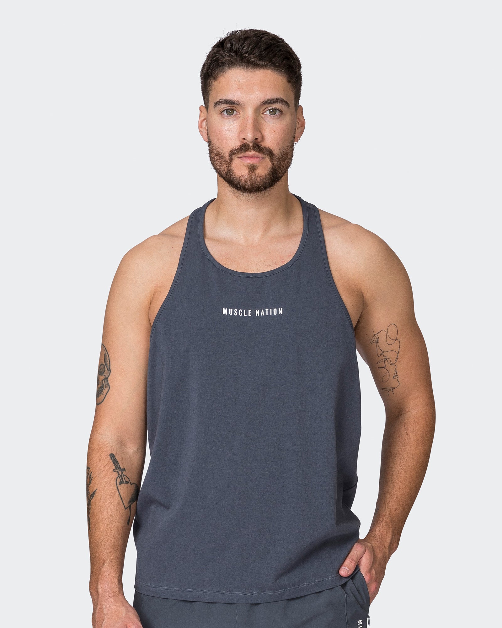 Infinite Y Back Singlet - Thunder-Singlets & Tanks-S-072301THNDR-S-MNAPPRL25380-2-Muscle Nation
