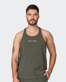 Infinite Y Back Singlet - Dark Khaki-Singlets & Tanks-S-072301DKHAKI-S-MNAPPRL25366-1-Muscle Nation