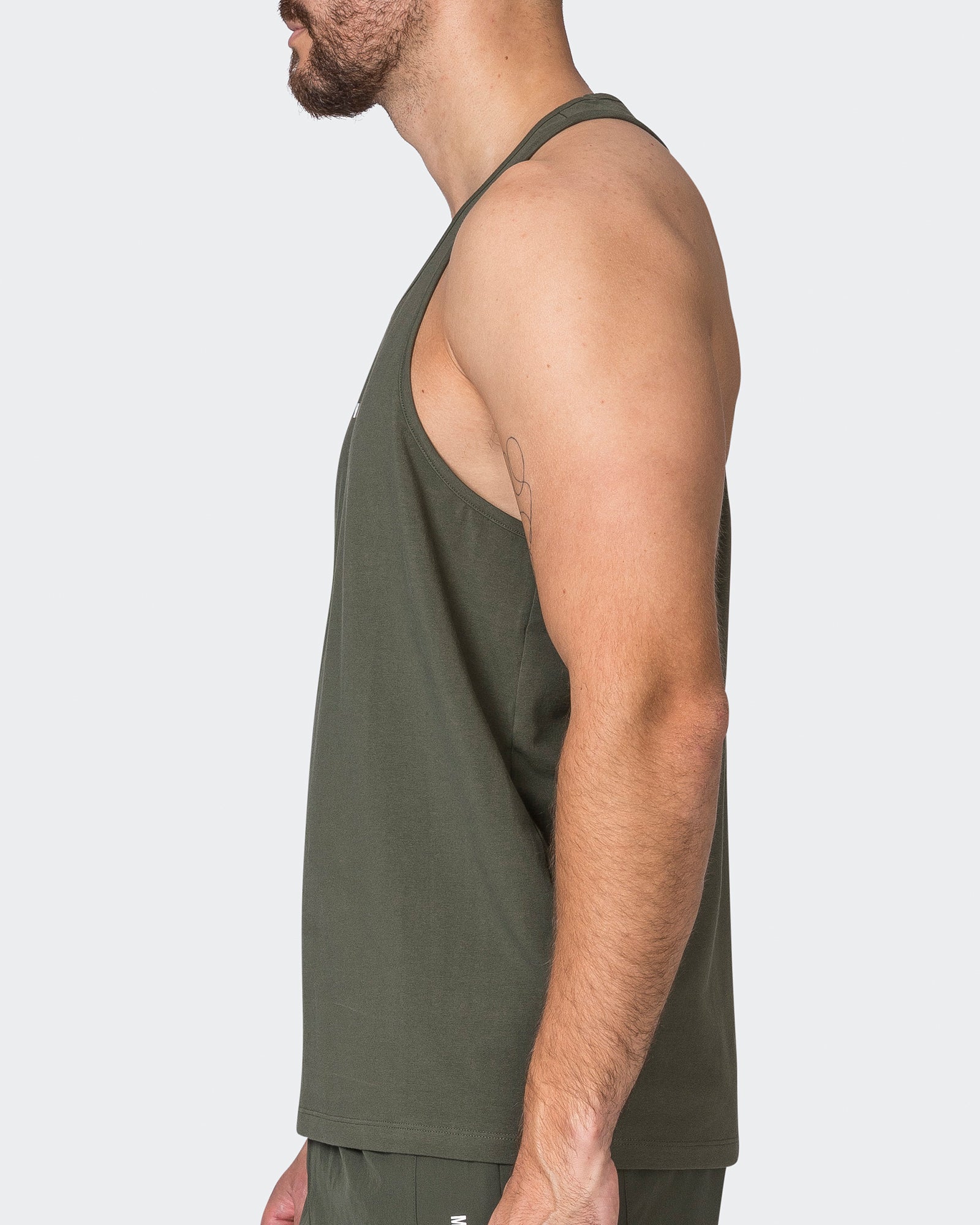 Infinite Y Back Singlet - Dark Khaki-Singlets & Tanks-S-072301DKHAKI-S-MNAPPRL25366-4-Muscle Nation