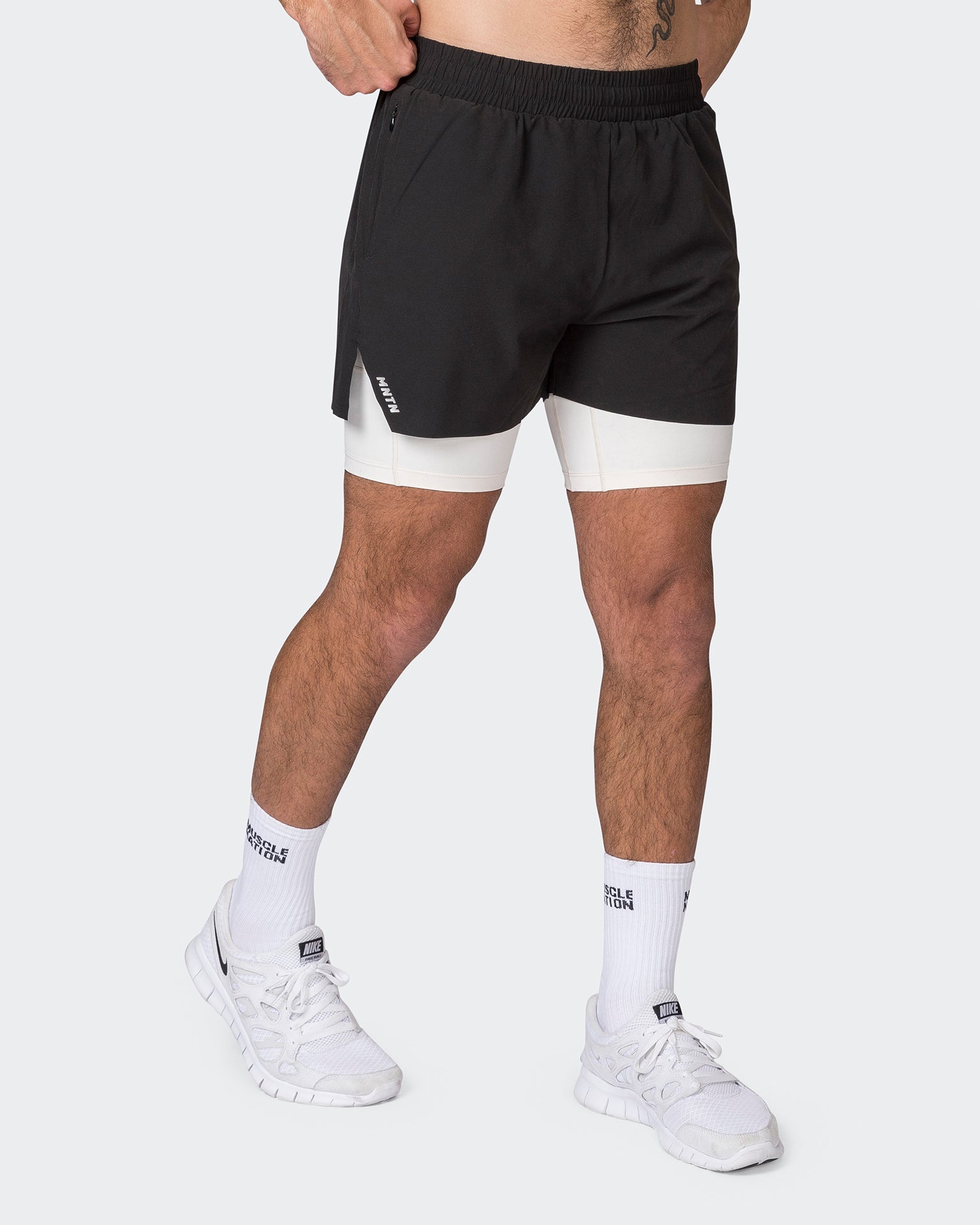 Replay 3" Shorts - Black/Travertine-Shorts-S-052334BLK-S-MNAPPRL25191-1-Muscle Nation