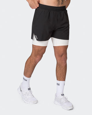 Replay 3" Shorts - Black/Travertine-Shorts-S-052334BLK-S-MNAPPRL25191-1-Muscle Nation