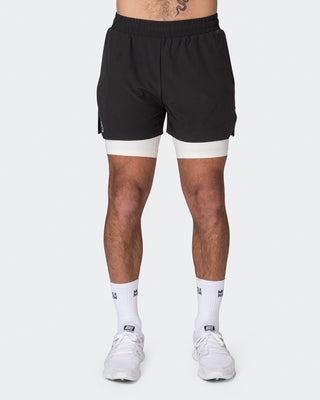 Replay 3" Shorts - Black/Travertine-Shorts-S-052334BLK-S-MNAPPRL25191-2-Muscle Nation