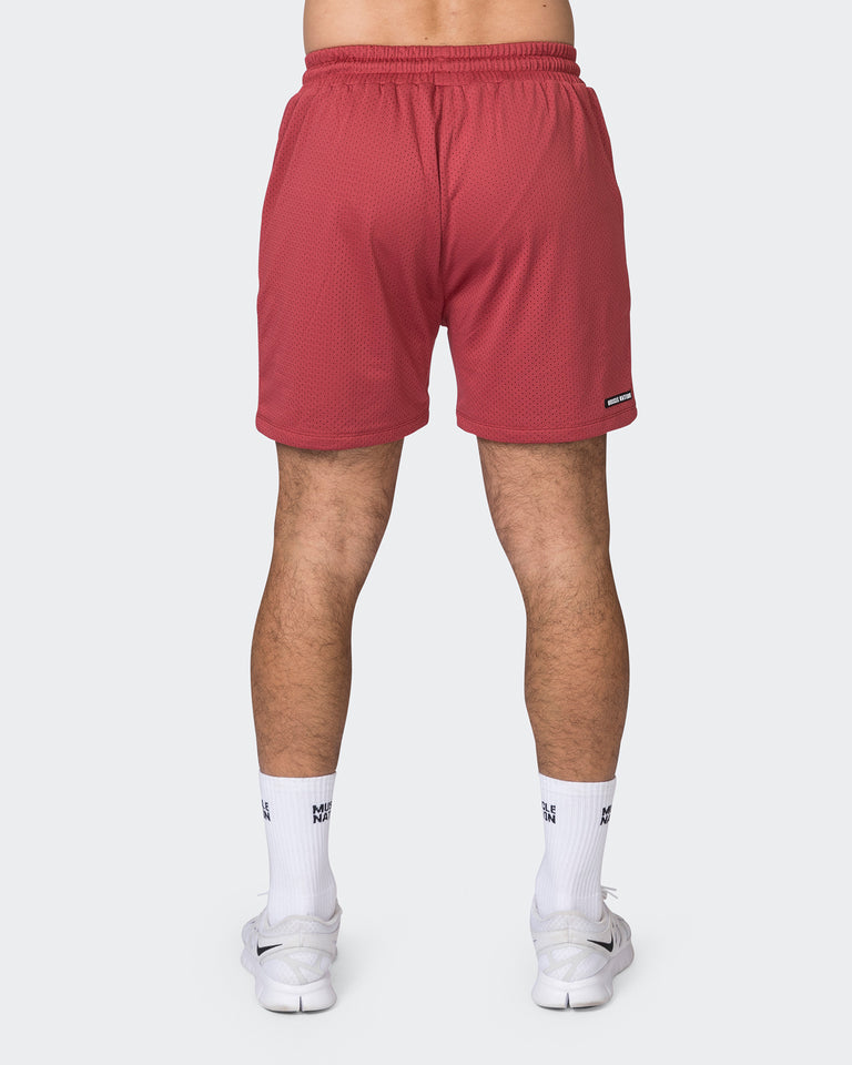 Lay Up 5" Shorts - Dusty Red-Shorts-S-072311DTSYRD-S-MNAPPRL25506-6-Muscle Nation