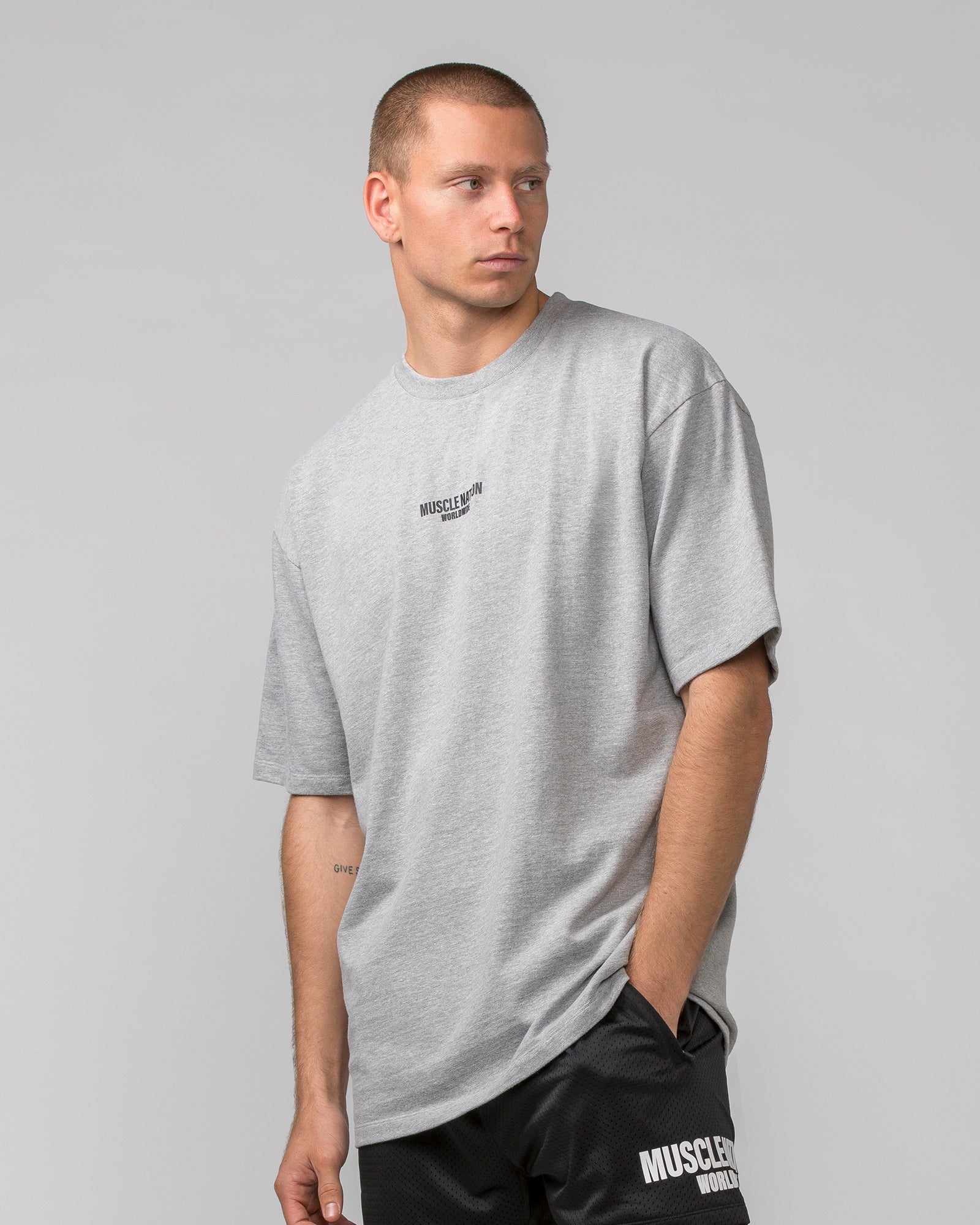 Worldwide Pump Cover - Grey Marl-T-Shirts-XS-062401GRYMRL-XS-MNAPPRL31721-3-Muscle Nation