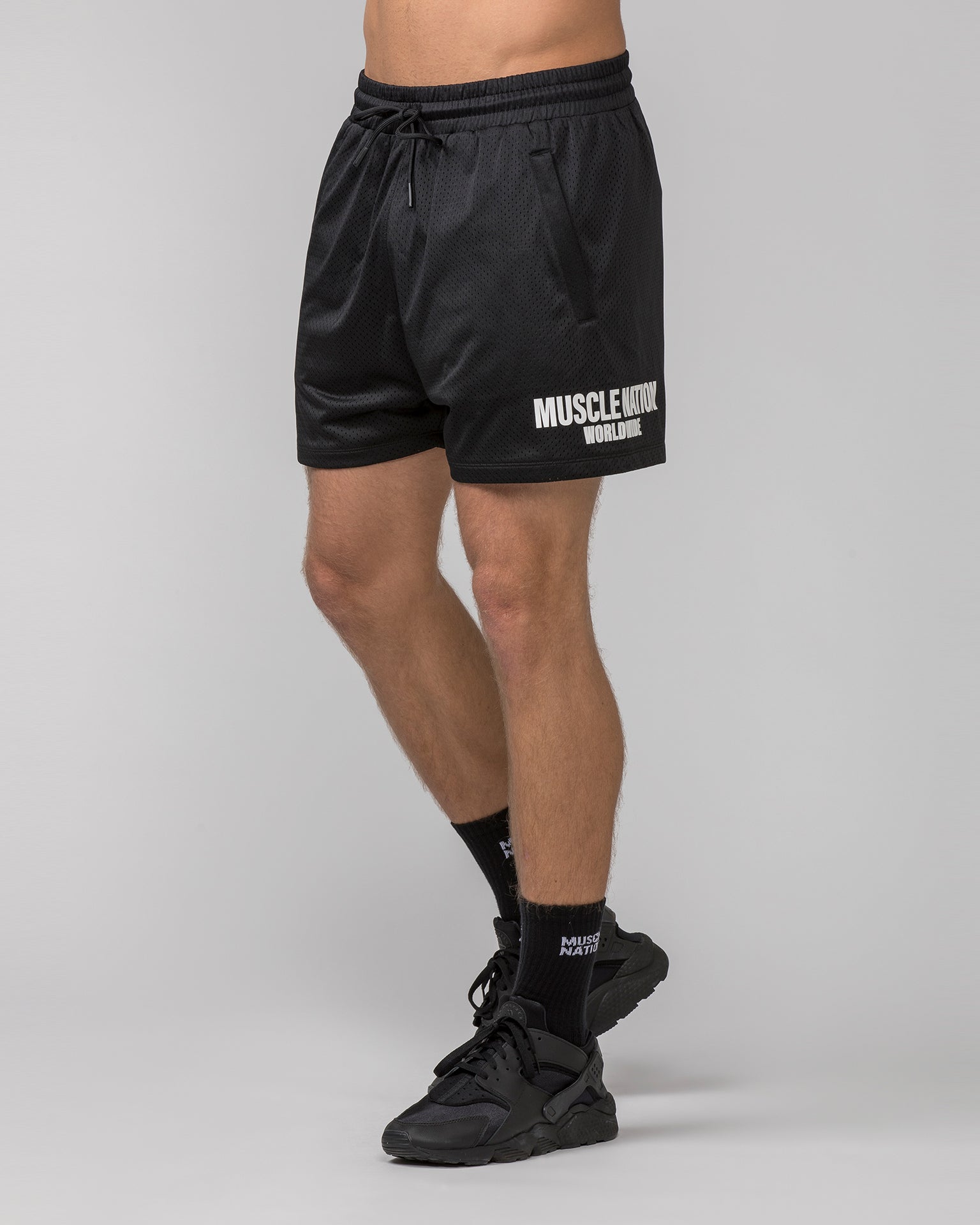 Worldwide Lay Up 3.5" Shorts - Black-Shorts-S-062404BLK-S-MNAPPRL31758-3-Muscle Nation