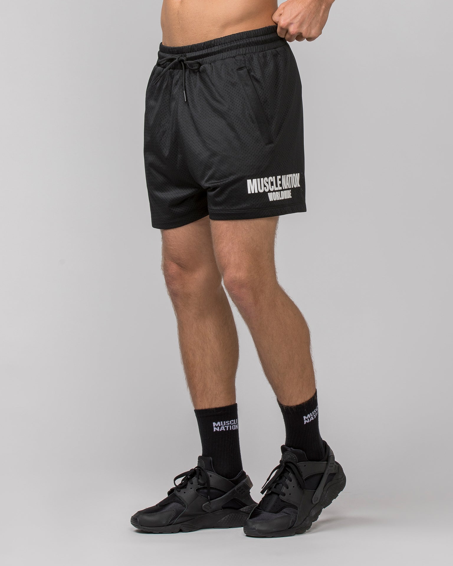 Worldwide Lay Up 3.5" Shorts - Black-Shorts-S-062404BLK-S-MNAPPRL31758-1-Muscle Nation