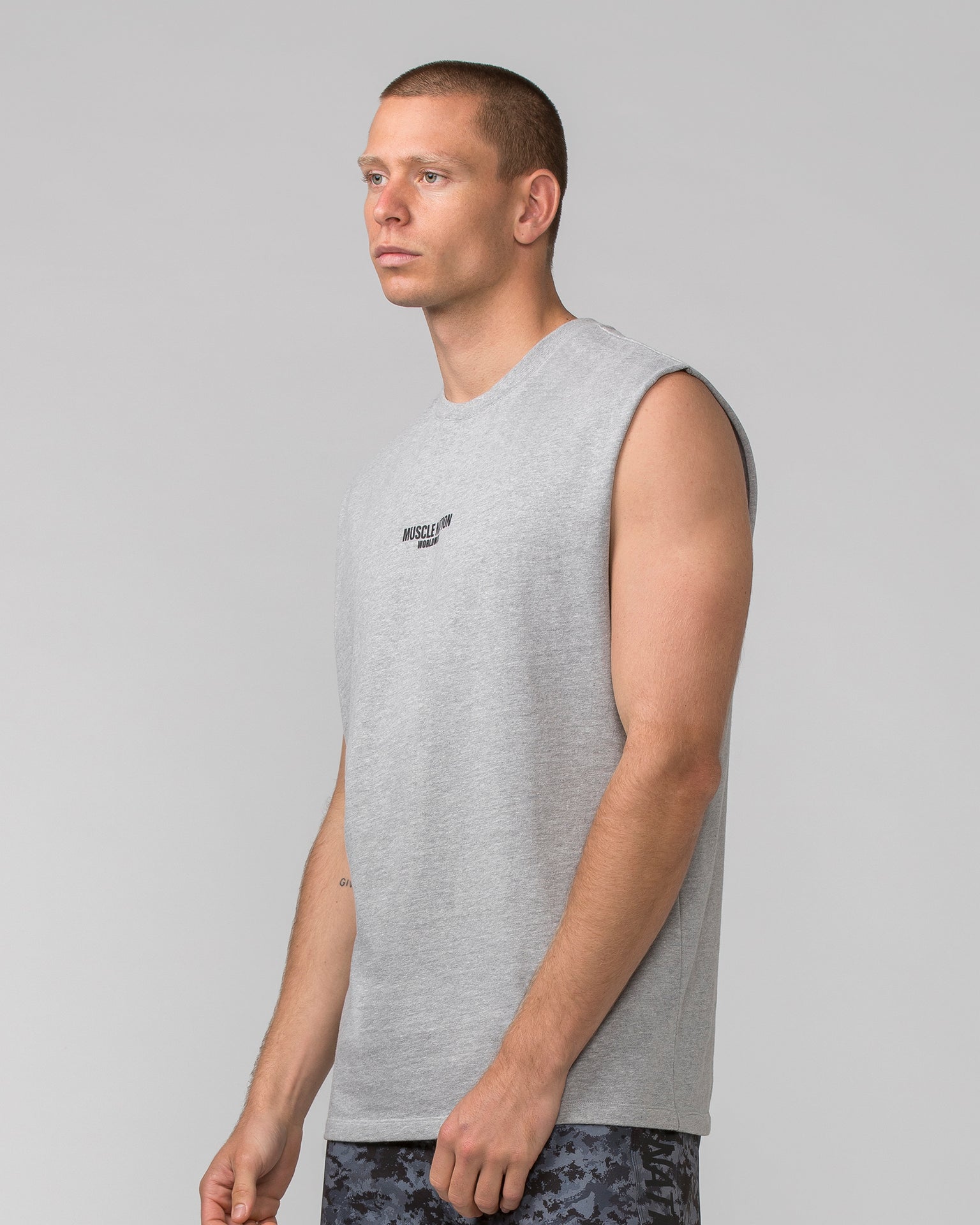 Worldwide Muscle Tank - Light Grey Marl-Singlets & Tanks-S-062402 LTGRYMRL-S-MNAPPRL31744-3-Muscle Nation