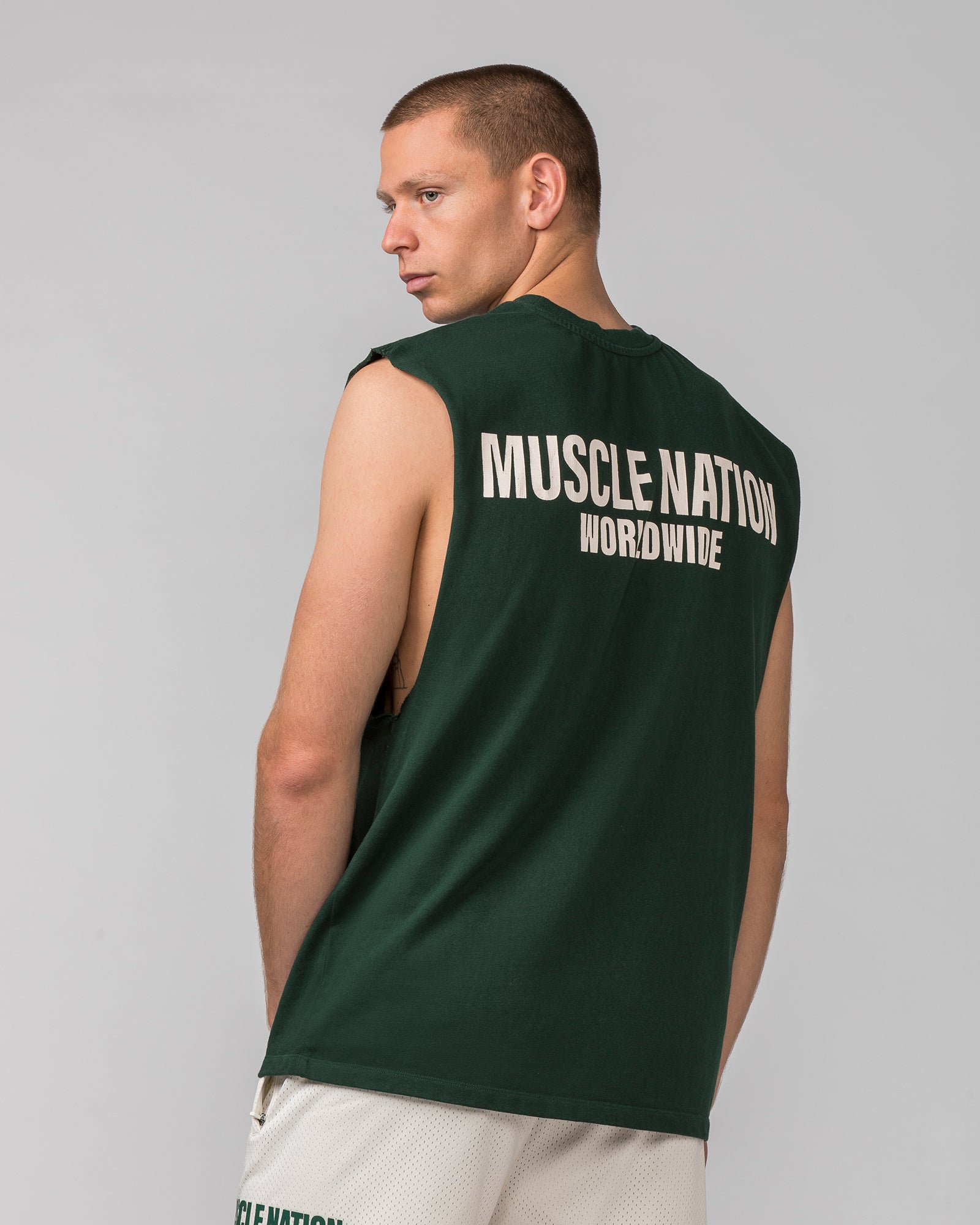Worldwide Muscle Tank - Forest Green-Singlets & Tanks-S-062402 FRSGRN-S-MNAPPRL31751-3-Muscle Nation