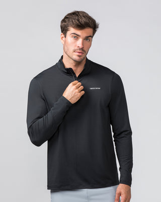 Legacy Long Sleeve Quarter Zip - Black (Black Logo)-Long Sleeve T-Shirts-S-032451BLKBL-S-MNAPPRL31214-1-Muscle Nation
