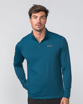 Legacy Long Sleeve Quarter Zip - Tidal Teal-Long Sleeve T-Shirts-S-032308TIDALTEAL-S-MNAPPRL30146-1-Muscle Nation