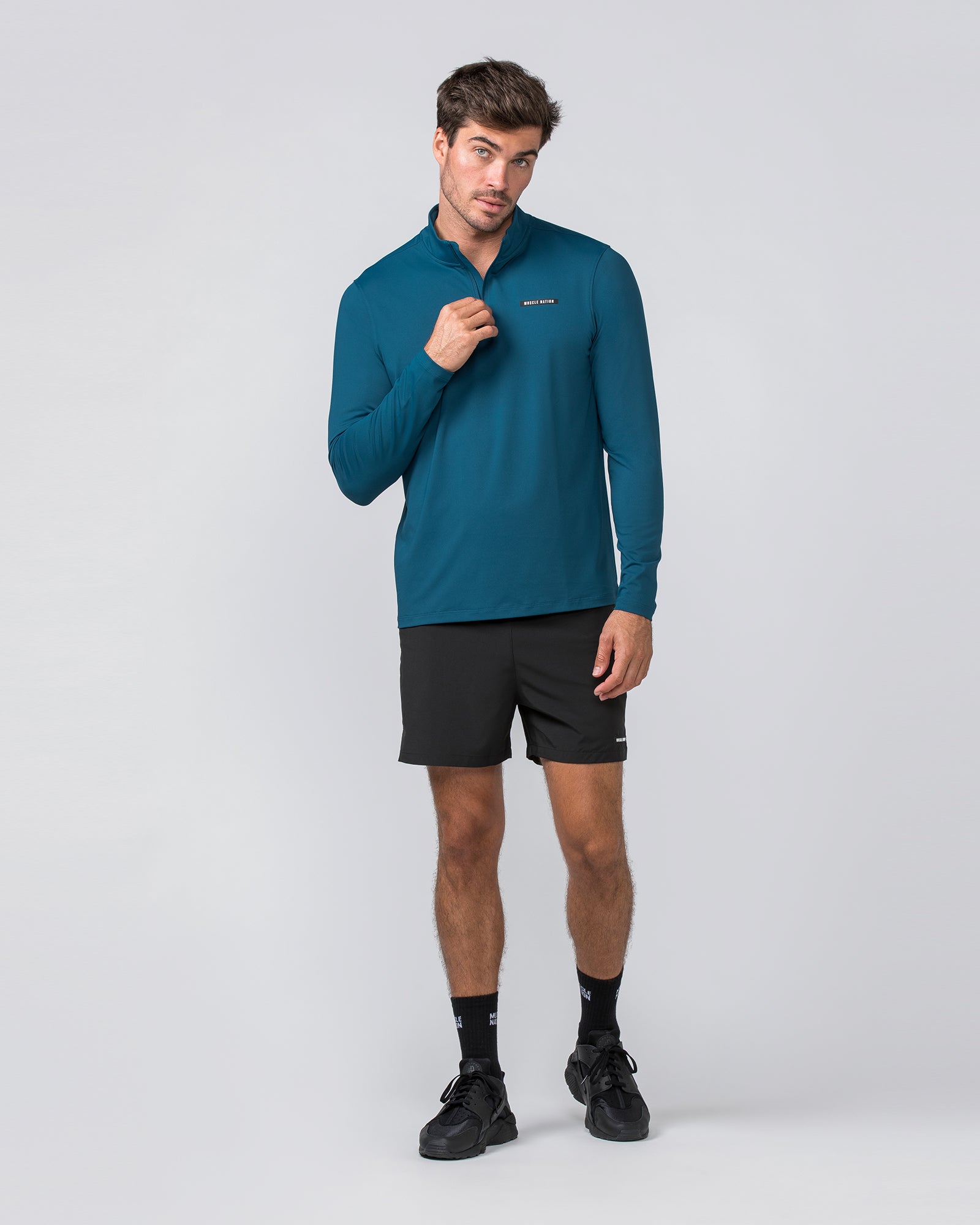 Legacy Long Sleeve Quarter Zip - Tidal Teal-Long Sleeve T-Shirts-S-032308TIDALTEAL-S-MNAPPRL30146-5-Muscle Nation