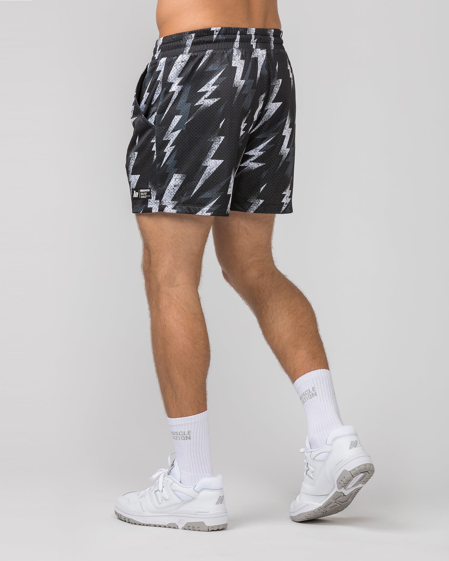 Lay Up 3.5" Shorts - Electric Bolt Print-Shorts-S-052419 ELBLTP-S-MNAPPRL30367-4-Muscle Nation