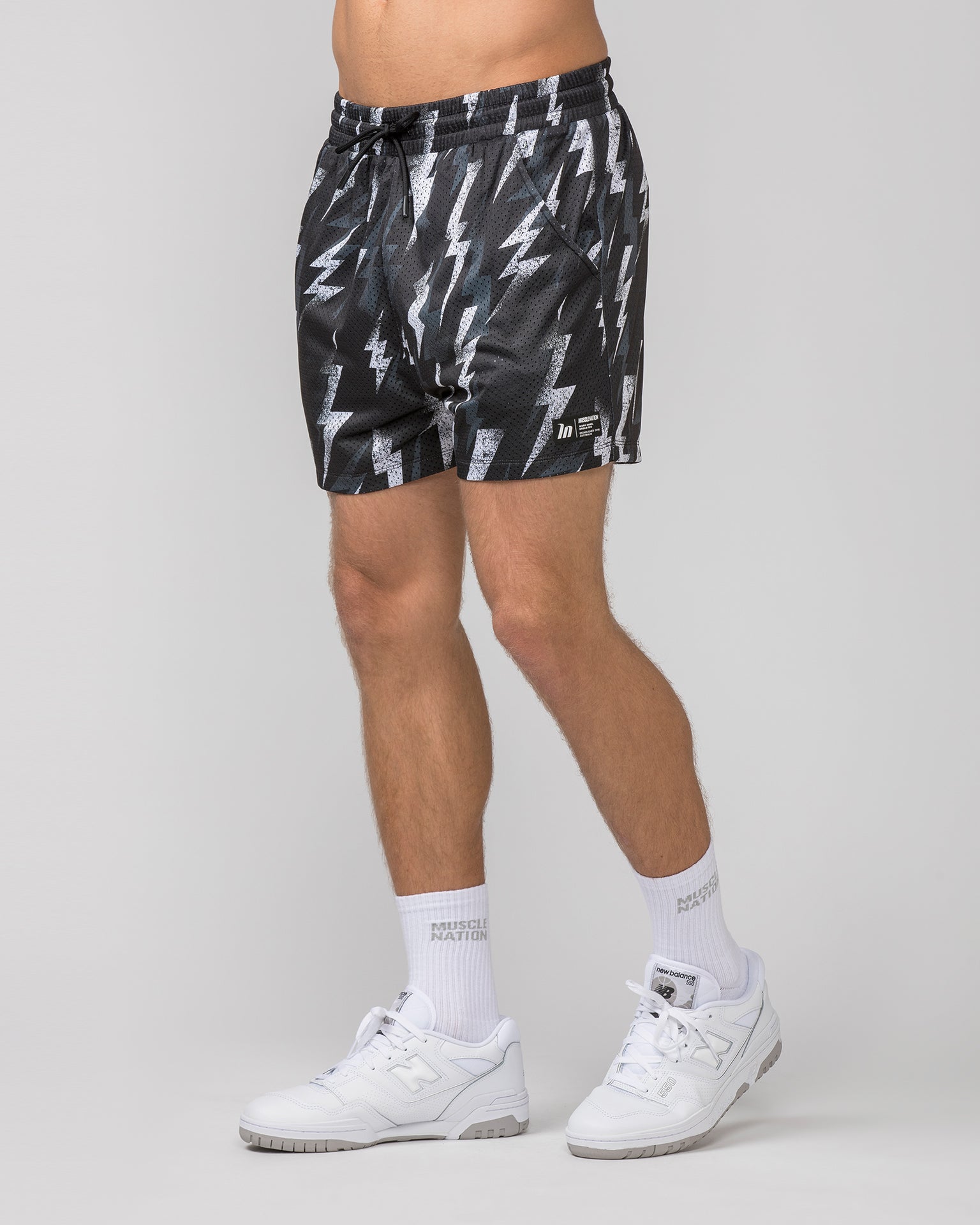 Lay Up 3.5" Shorts - Electric Bolt Print-Shorts-S-052419 ELBLTP-S-MNAPPRL30367-3-Muscle Nation
