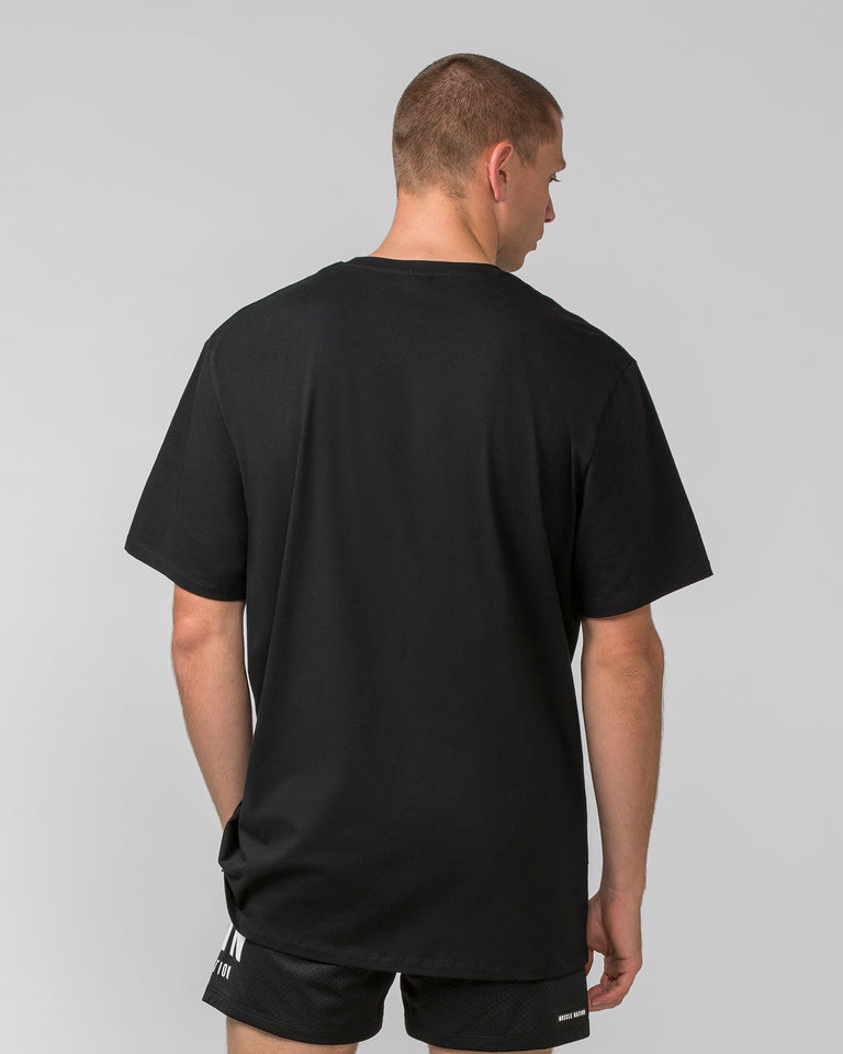Oversized Tonal Tee - Black-T-Shirts-S-042395BLK-S-MNAPPRL24301-4-Muscle Nation
