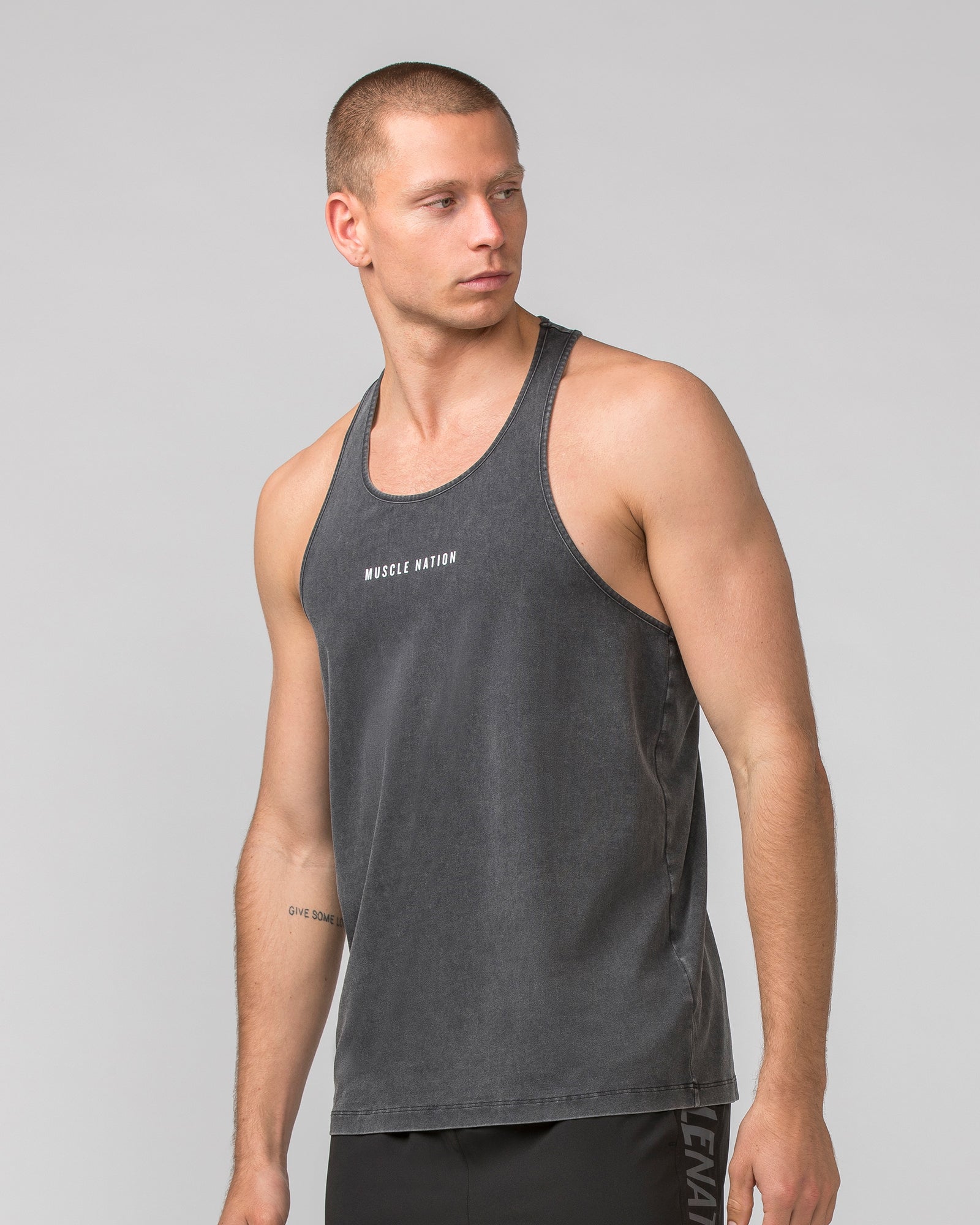 Infinite Y Back Singlet - Washed Black-Singlets & Tanks-S-032448WSHBLK-S-MNAPPRL30578-2-Muscle Nation