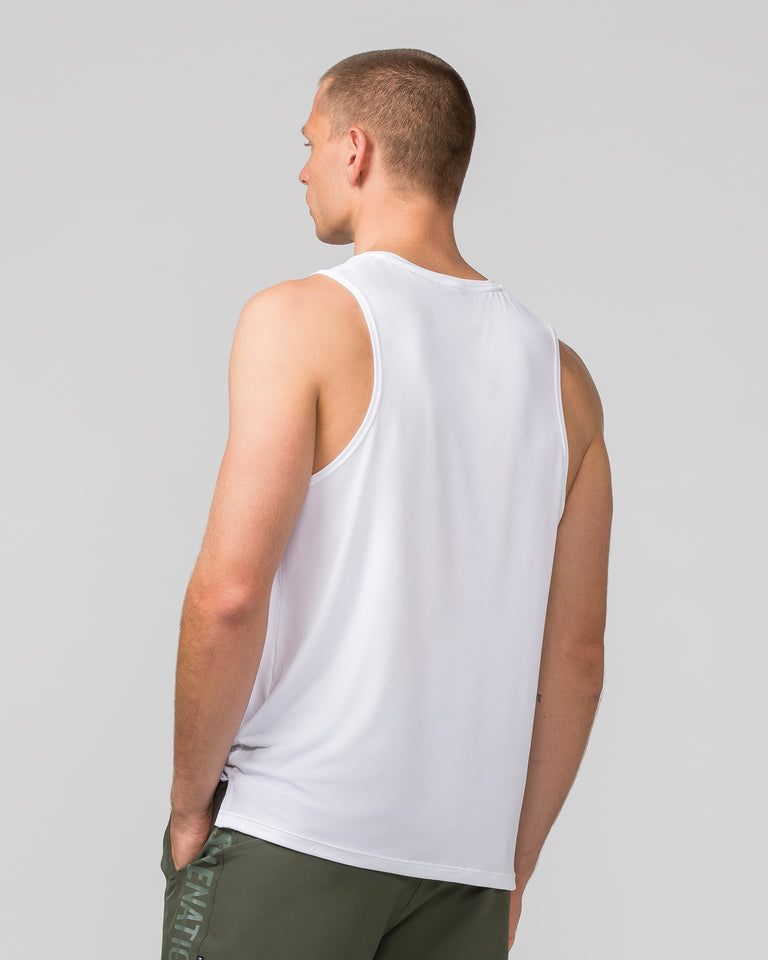 MN Active Running Tank - White-Singlets & Tanks-S-022485WHT-S-MNAPPRL30246-3-Muscle Nation