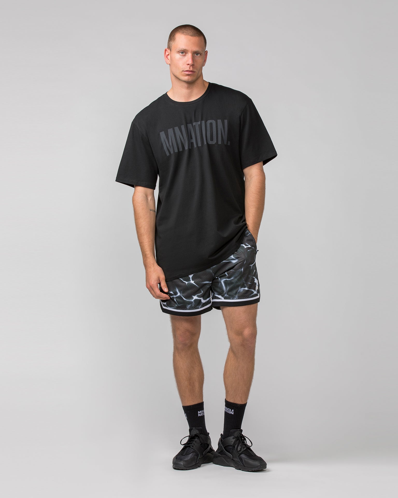 Mens 5" Basketball Shorts - Dark Waters Print-Shorts-S-052420DRKWP-S-MNAPPRL30374-6-Muscle Nation