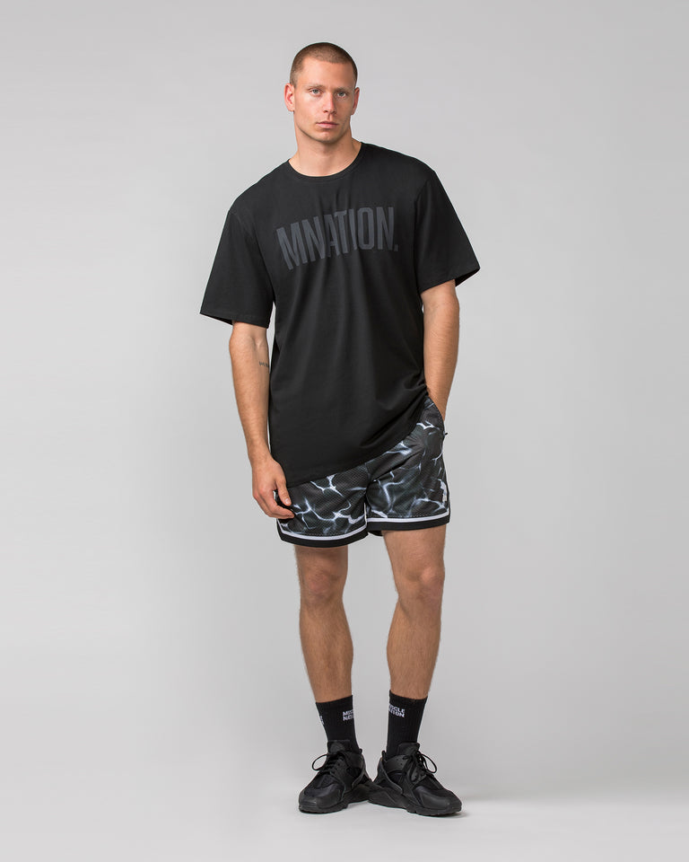 Mens 5" Basketball Shorts - Dark Waters Print-Shorts-S-052420DRKWP-S-MNAPPRL30374-6-Muscle Nation