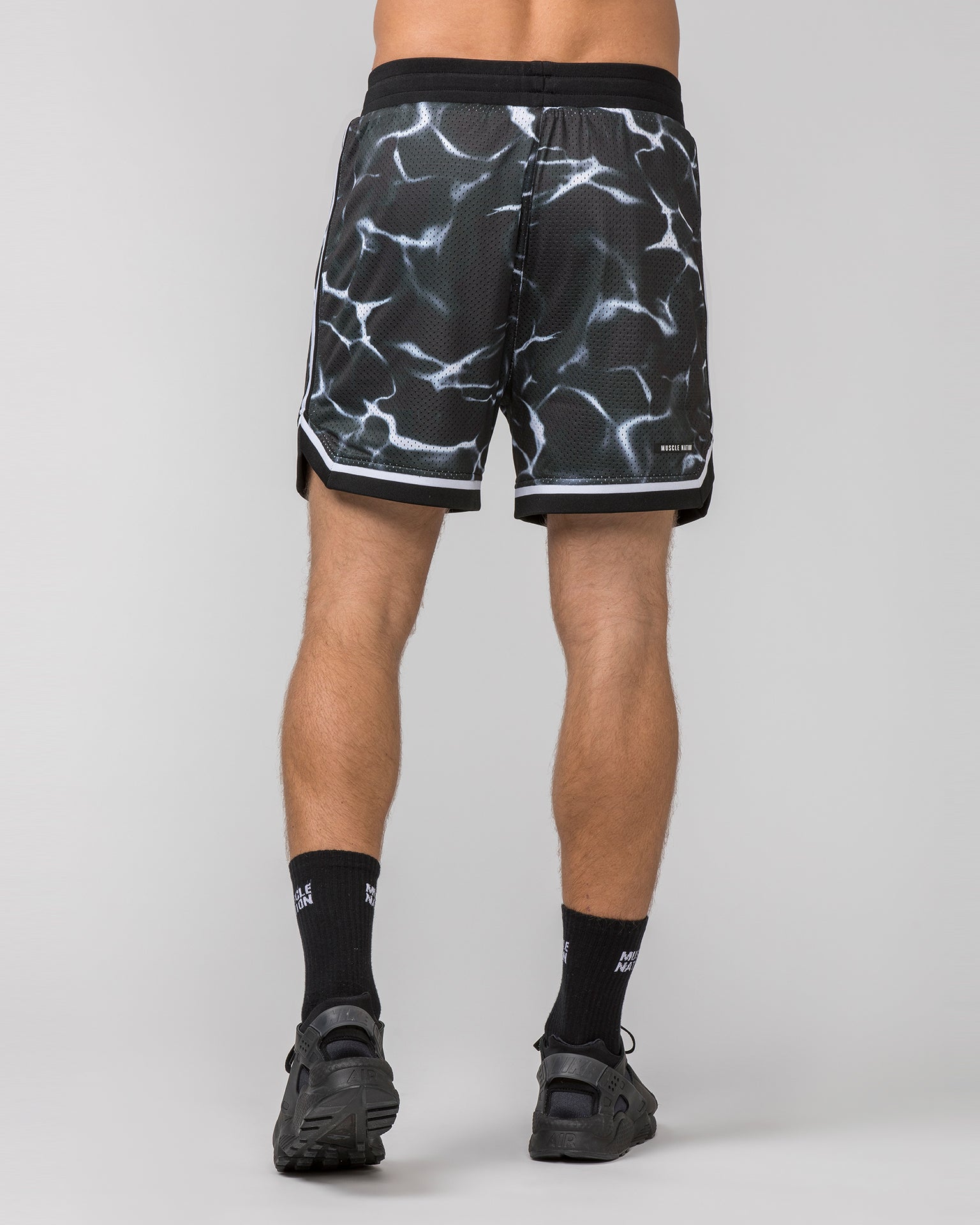 Mens 5" Basketball Shorts - Dark Waters Print-Shorts-S-052420DRKWP-S-MNAPPRL30374-5-Muscle Nation