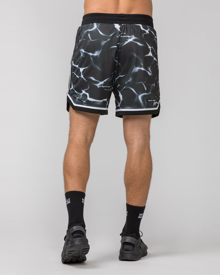 Mens 5" Basketball Shorts - Dark Waters Print-Shorts-S-052420DRKWP-S-MNAPPRL30374-5-Muscle Nation