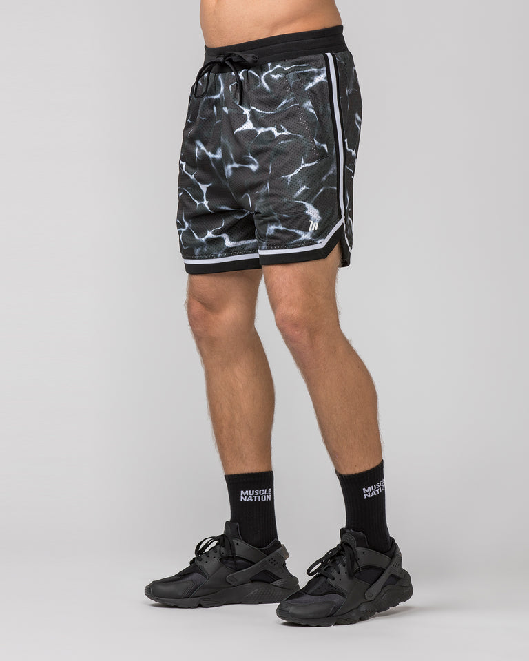 Mens 5" Basketball Shorts - Dark Waters Print-Shorts-S-052420DRKWP-S-MNAPPRL30374-3-Muscle Nation