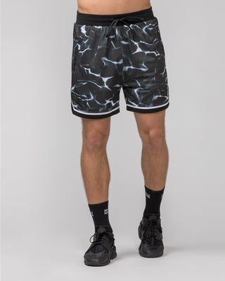 Mens 5" Basketball Shorts - Dark Waters Print-Shorts-S-052420DRKWP-S-MNAPPRL30374-2-Muscle Nation