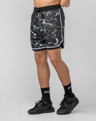 Mens 5" Basketball Shorts - Dark Waters Print-Shorts-S-052420DRKWP-S-MNAPPRL30374-1-Muscle Nation