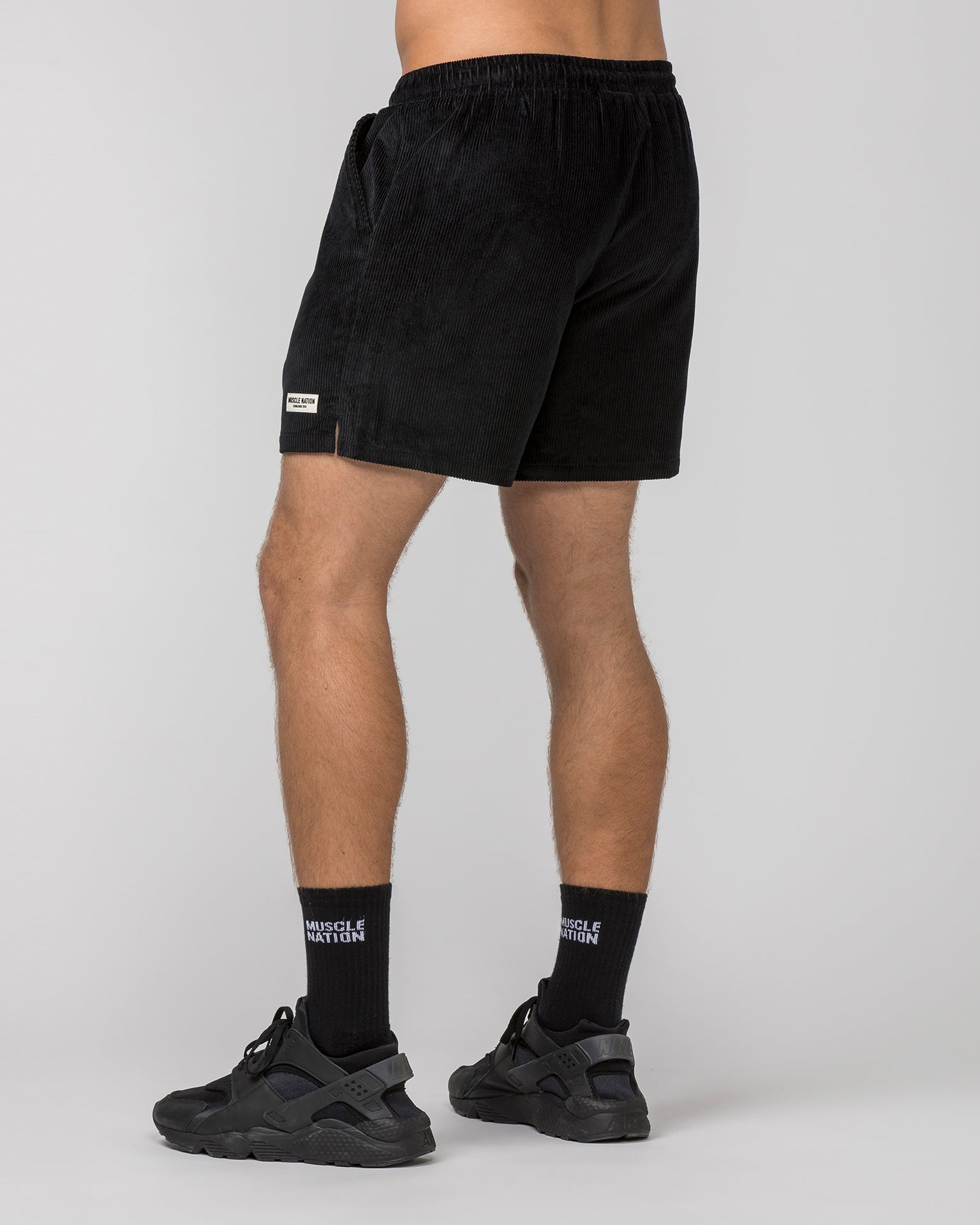 Daily Corduroy 5" Shorts - Black-Shorts-S-042347BLK-S-MNAPPRL24175-4-Muscle Nation