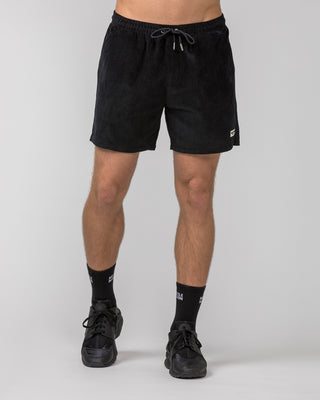 Daily Corduroy 5" Shorts - Black-Shorts-S-042347BLK-S-MNAPPRL24175-2-Muscle Nation