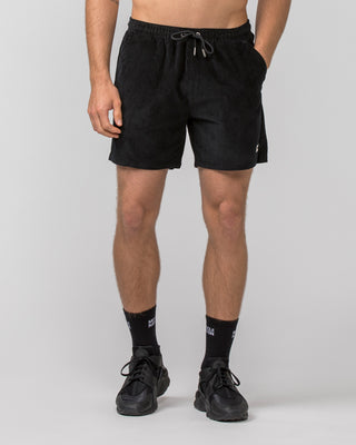Daily Corduroy 5" Shorts - Black-Shorts-S-042347BLK-S-MNAPPRL24175-1-Muscle Nation