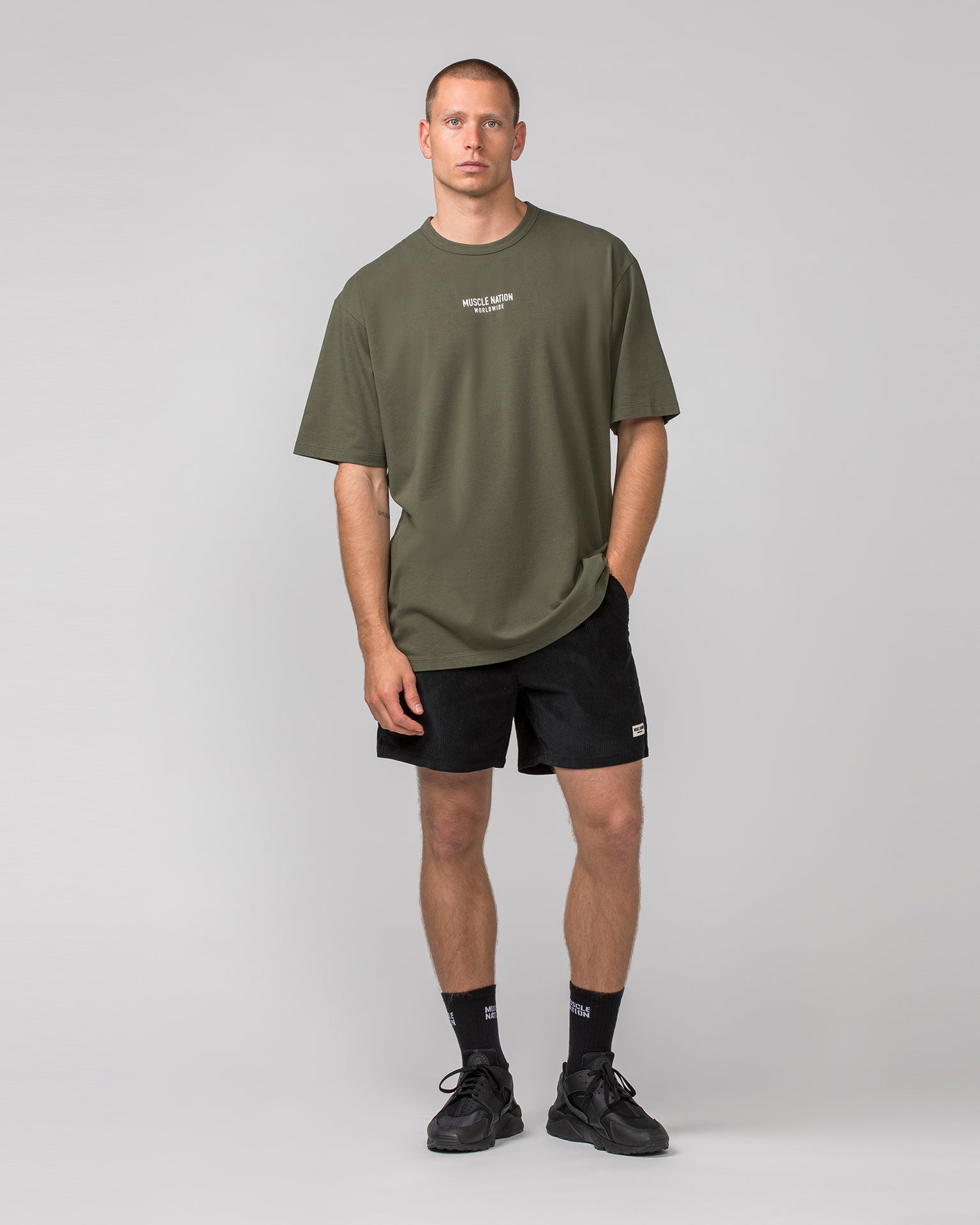 Daily Corduroy 5" Shorts - Black-Shorts-S-042347BLK-S-MNAPPRL24175-6-Muscle Nation