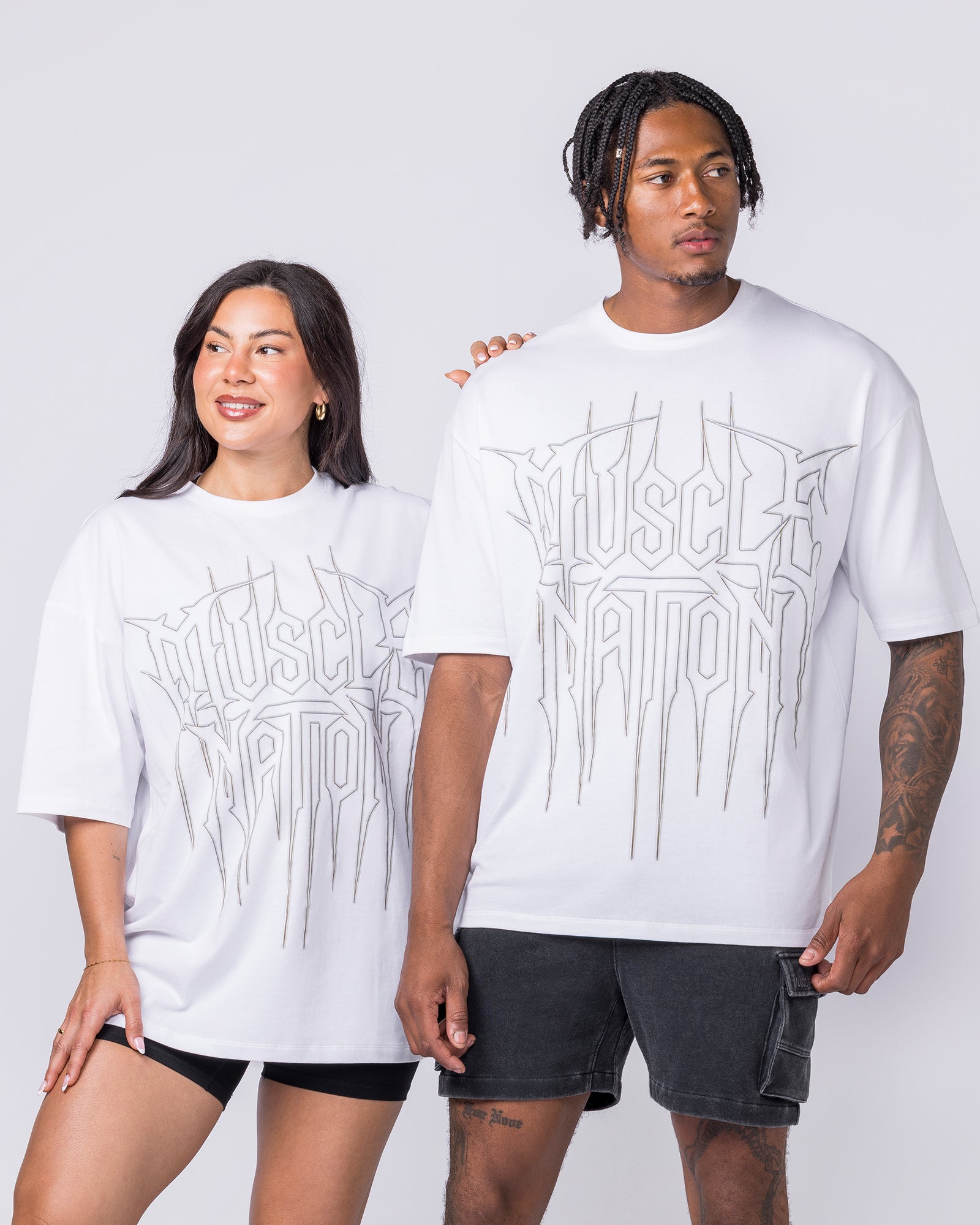Metalcore Oversized Tee - White-T-Shirts-XS-022627WHT-XS-MNAPPRL48736-7-Muscle Nation