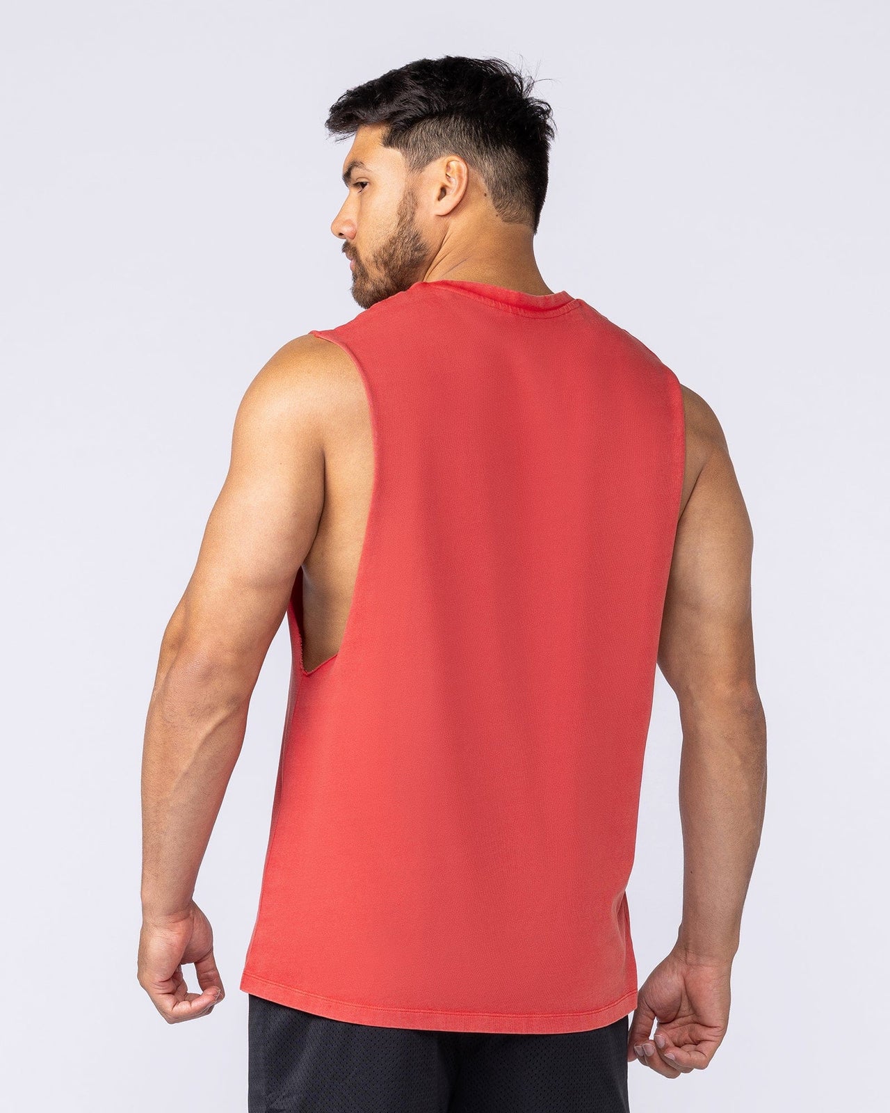 Vintage Training Drop Arm Tank Washed Red - Muscle Nation men's muscle tank, view 2