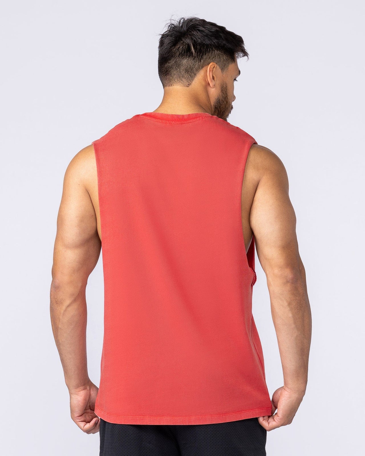 Vintage Training Drop Arm Tank Washed Red - Muscle Nation men's muscle tank, view 4