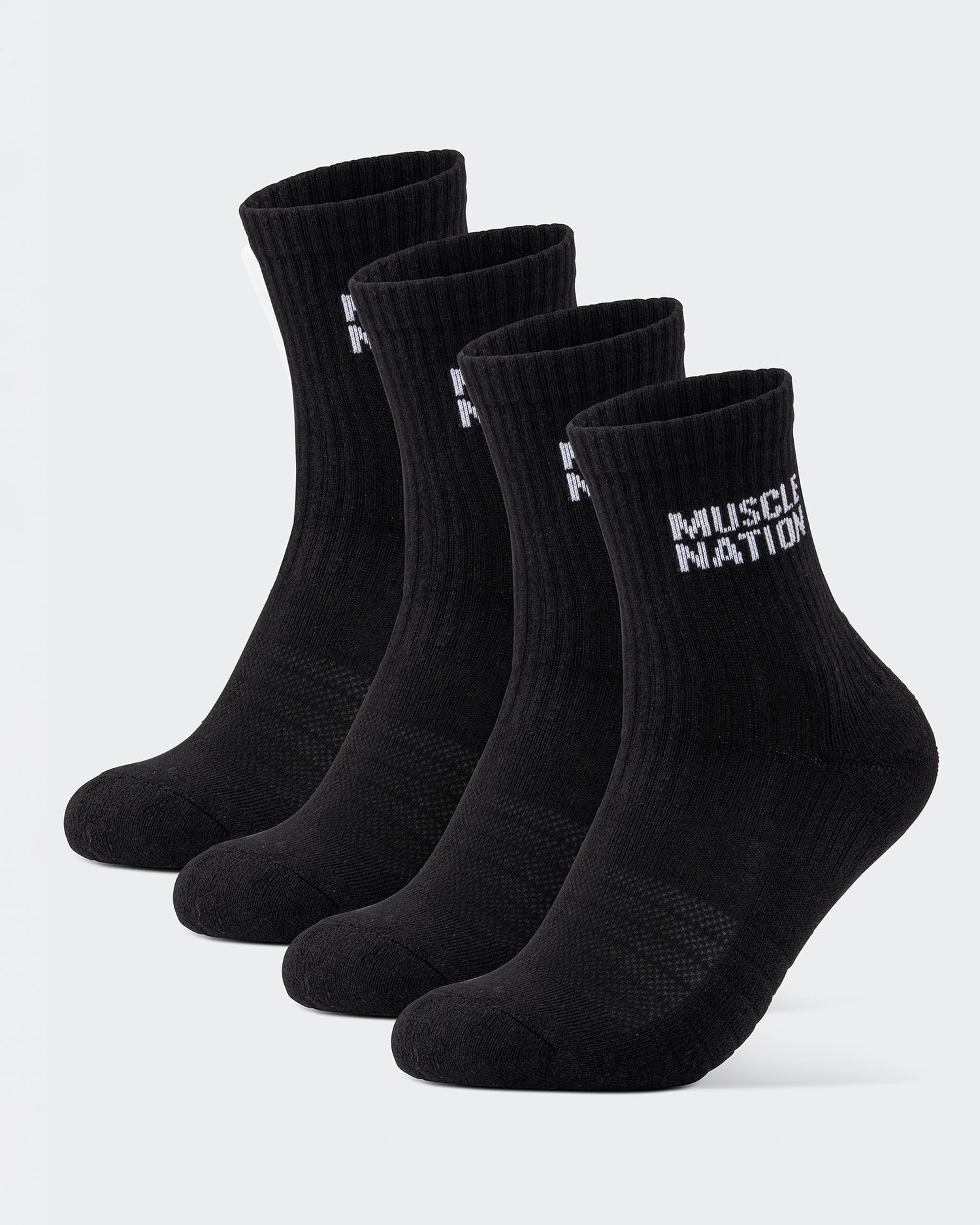 Womens Essential Crew Socks (2x Pack) - Black-Socks-Black-AC092310BLK-ONE-MNAPPRL26517-1-Muscle Nation