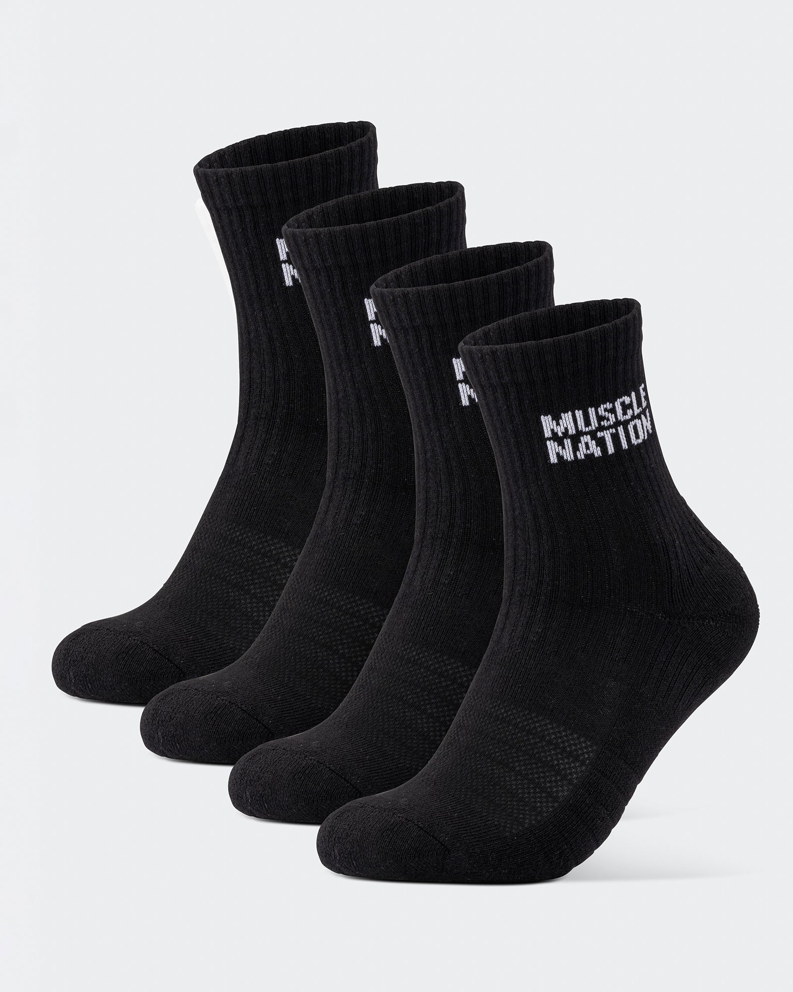 Womens Essential Crew Socks (2x Pack) - Black-Socks-Black-AC092310BLK-ONE-MNAPPRL26517-1-Muscle Nation