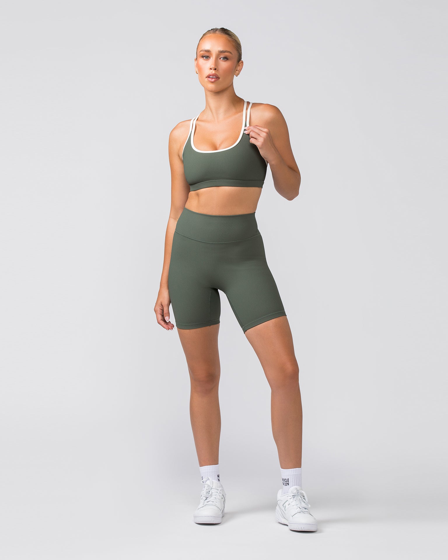 Zero Rise Rib Bike Shorts - Eucalyptus-Shorts-XXS-042304EUYPTS-XXS-MNAPPRL29851-6-Muscle Nation