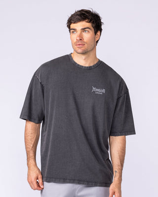 MN Metal Oversized Vintage Tee - Washed Black-T-Shirts-XS-1125135WSHBLK-XS-MNAPPRL47563-2-Muscle Nation