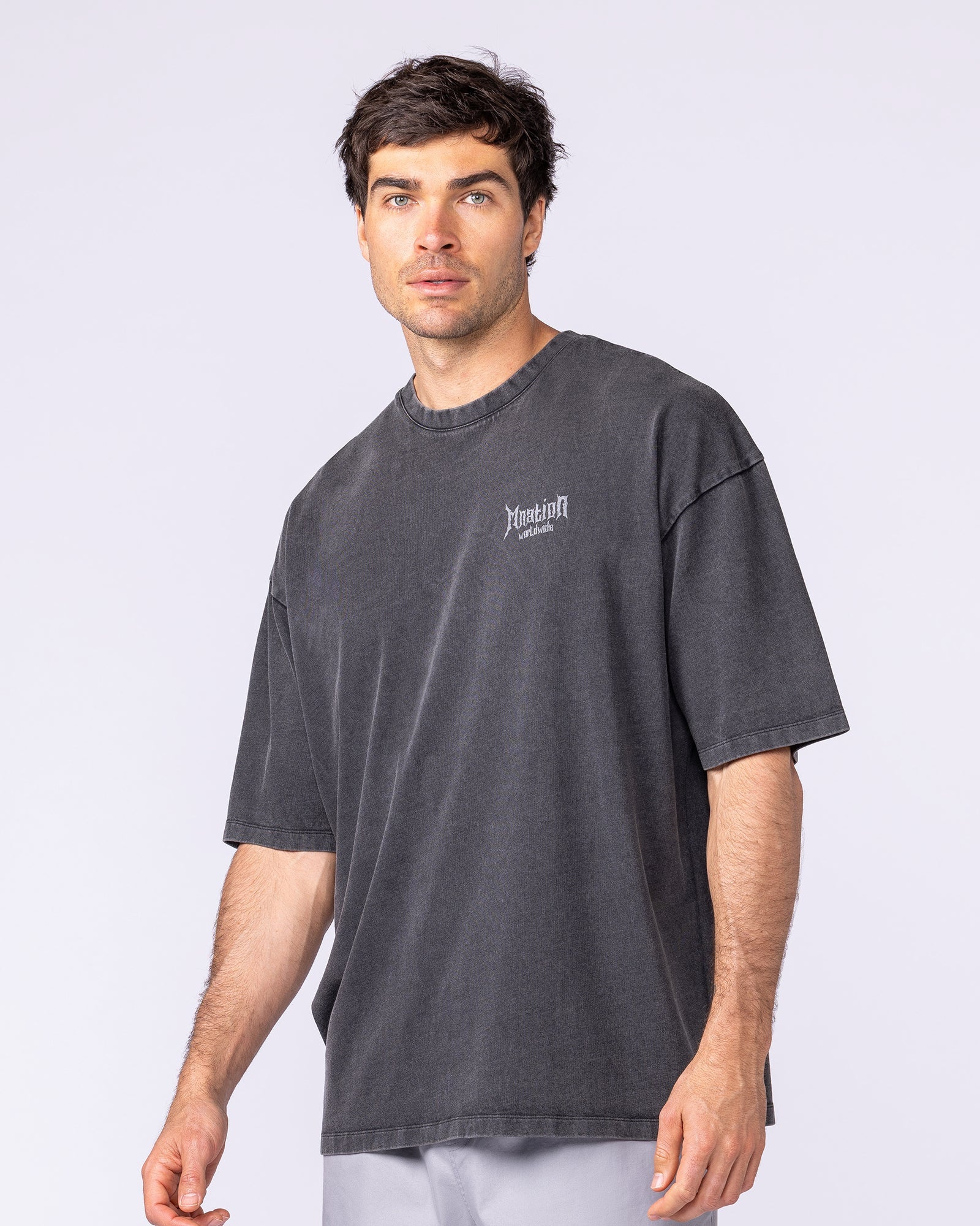 Metal Oversized Vintage Tee - Washed Black-T-Shirts-XS-1125135WSHBLK-XS-MNAPPRL47563-4-Muscle Nation