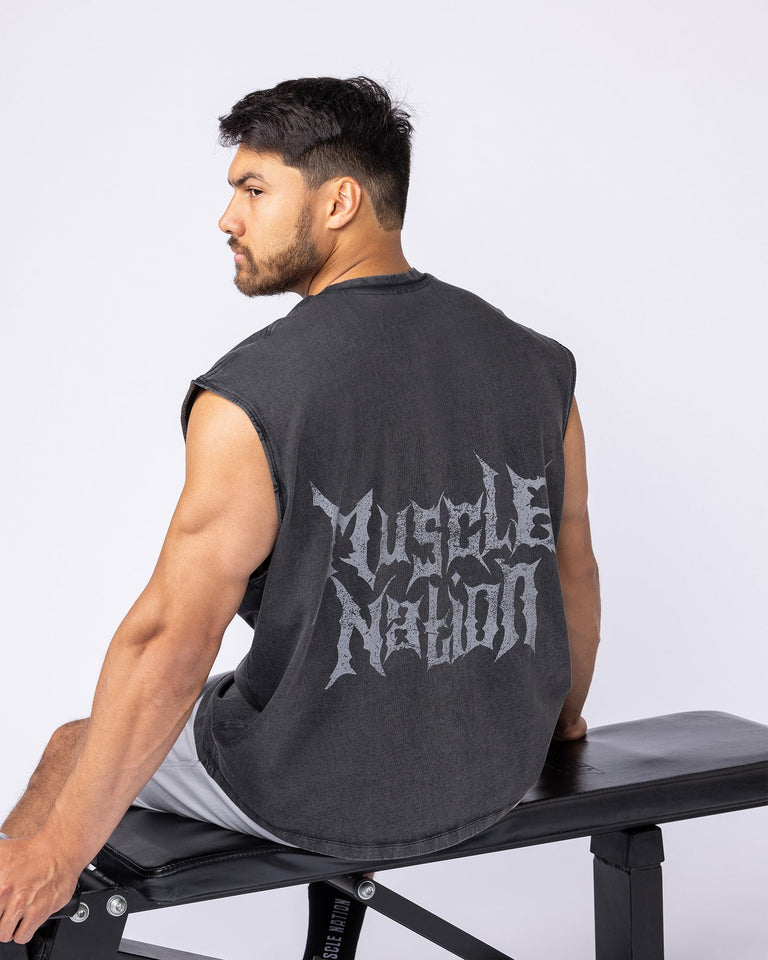 MN Metal Vintage Boxy Muscle Tank - Washed Black-Singlets & Tanks-S-1125148WSHBLK-S-MNAPPRL47571-1-Muscle Nation