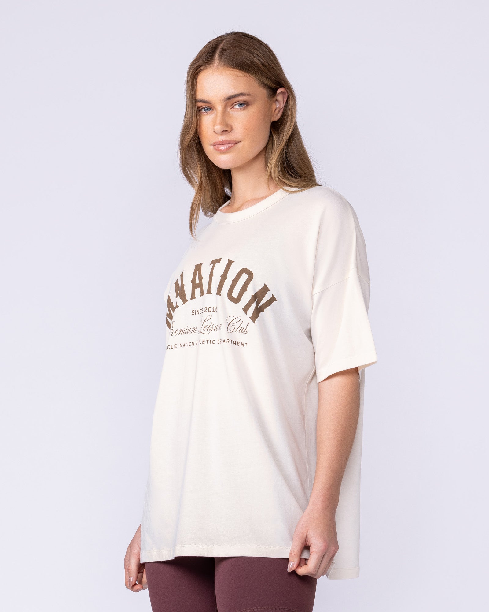 MN Saloon Oversized Tee - Travertine-T-Shirts-XXS-1125171TRAV-XXS-MNAPPRL45039-3-Muscle Nation