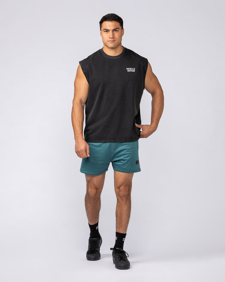 MNation Co Vintage Boxy Muscle Tank - Washed Black-Singlets & Tanks-XS-092537WSHBLK-XS-MNAPPRL44294-6-Muscle Nation