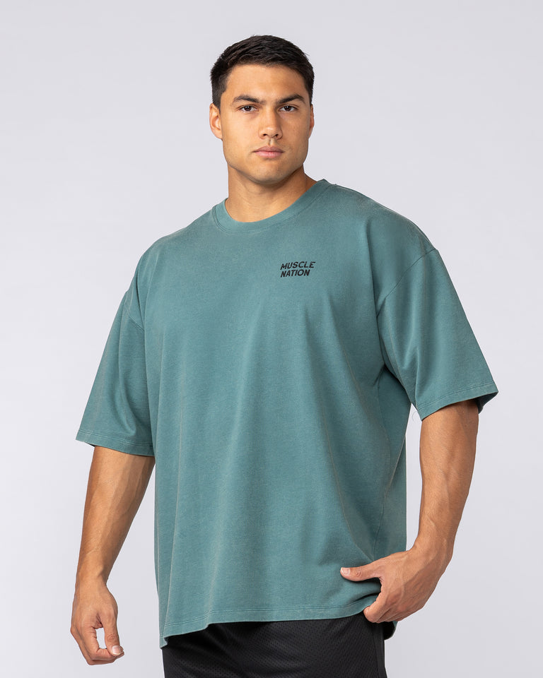MNation Co Vintage Oversized Tee - Washed Shark-T-Shirts-XS-092520WSHRK-XS-MNAPPRL44270-3-Muscle Nation
