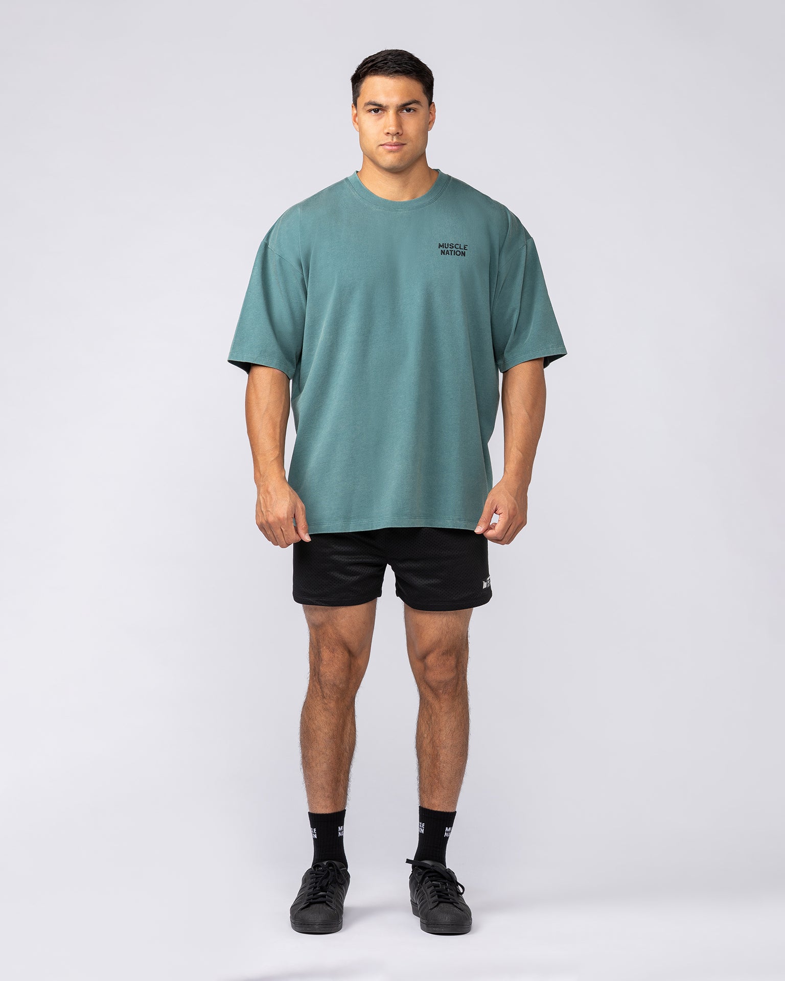 MNation Co Vintage Oversized Tee - Washed Shark-T-Shirts-XS-092520WSHRK-XS-MNAPPRL44270-4-Muscle Nation